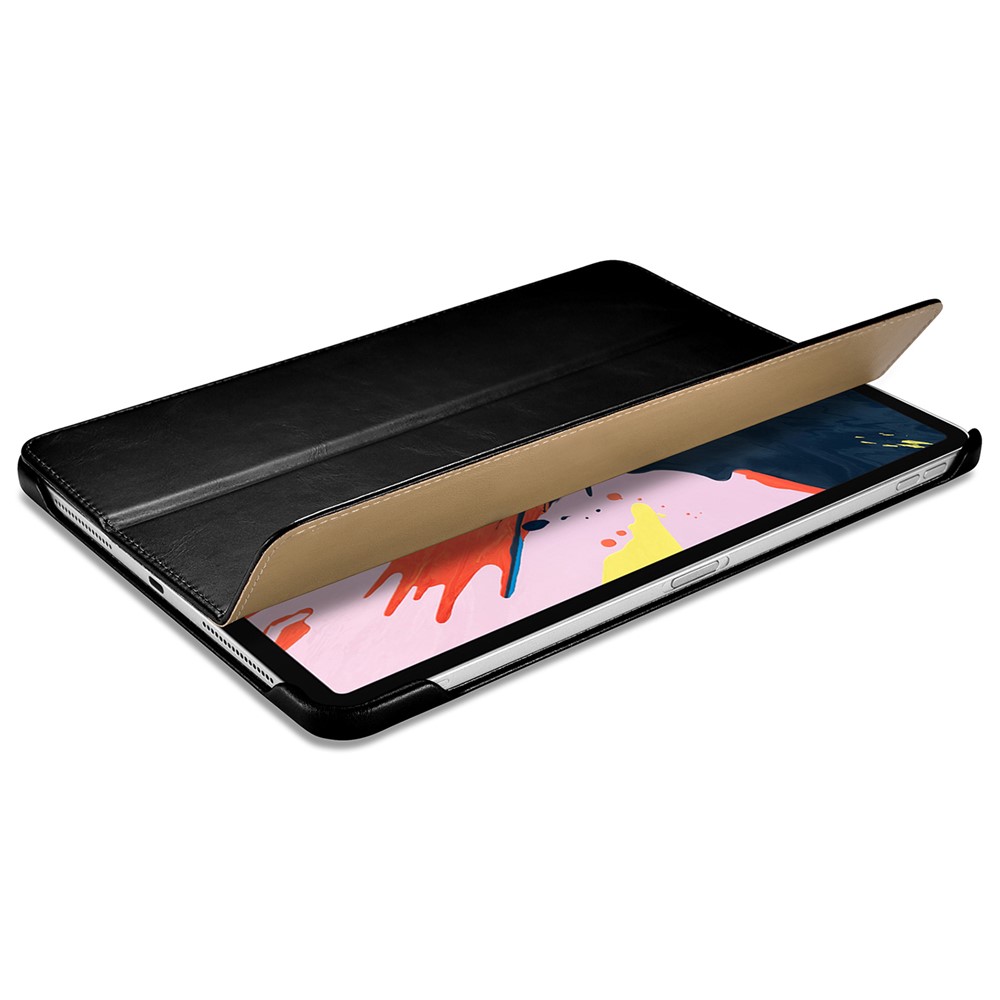 ICARER Retro Tri-fold Genuine Leather Smart Case Cover for iPad Pro 11-inch (2020)/(2018) - Black-12