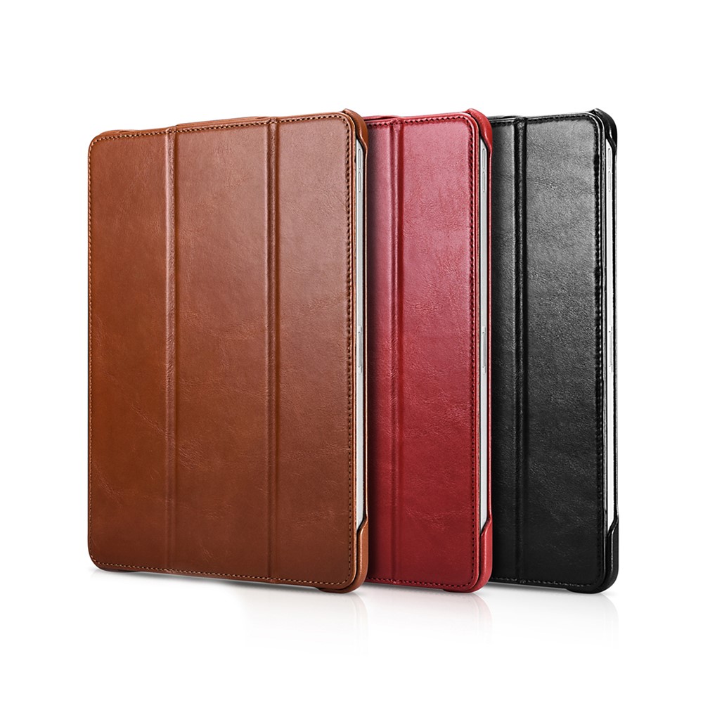 ICARER Retro Tri-fold Genuine Leather Smart Case Cover for iPad Pro 11-inch (2020)/(2018) - Black-20