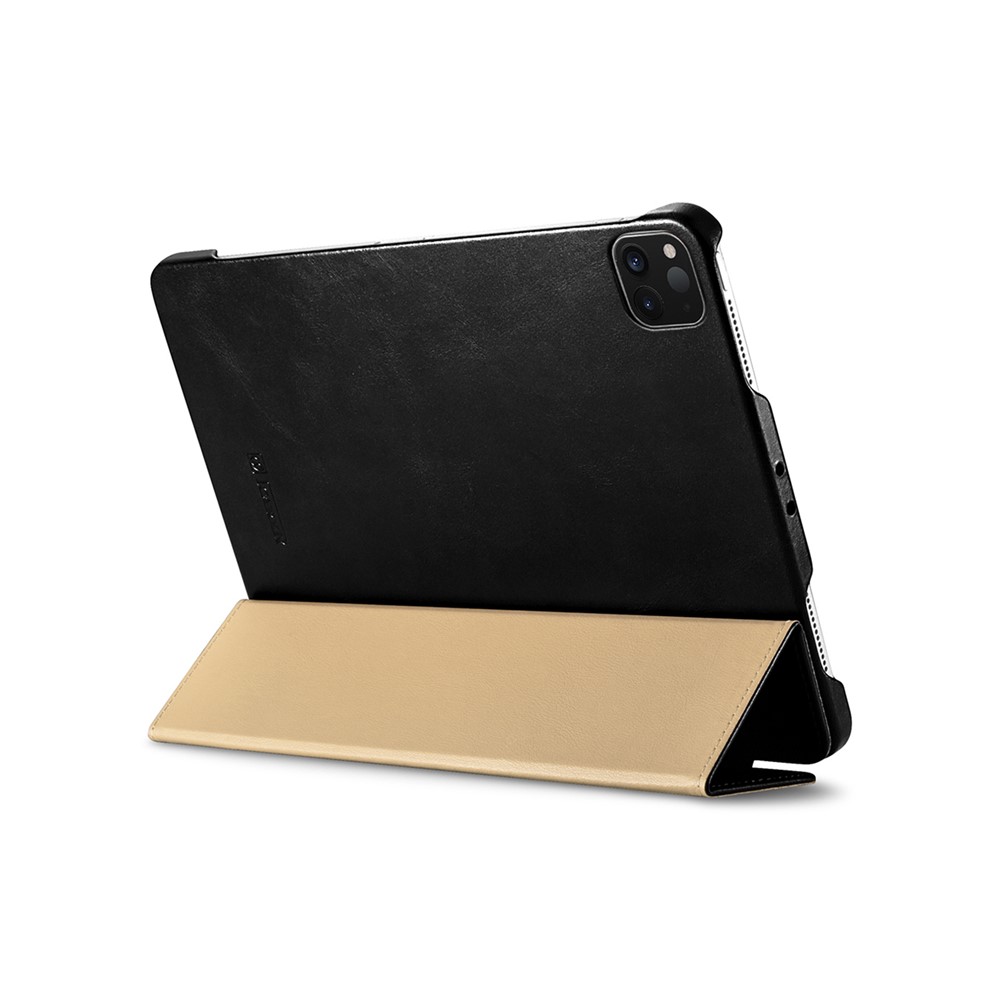 ICARER Retro Tri-fold Genuine Leather Smart Case Cover for iPad Pro 11-inch (2020)/(2018) - Black-9