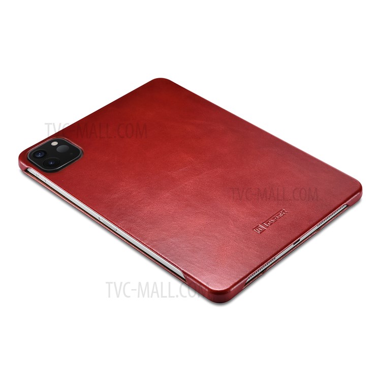 ICARER Retro Tri-fold Genuine Leather Smart Case Cover for iPad Pro 11-inch (2020)/(2018) - Red-10