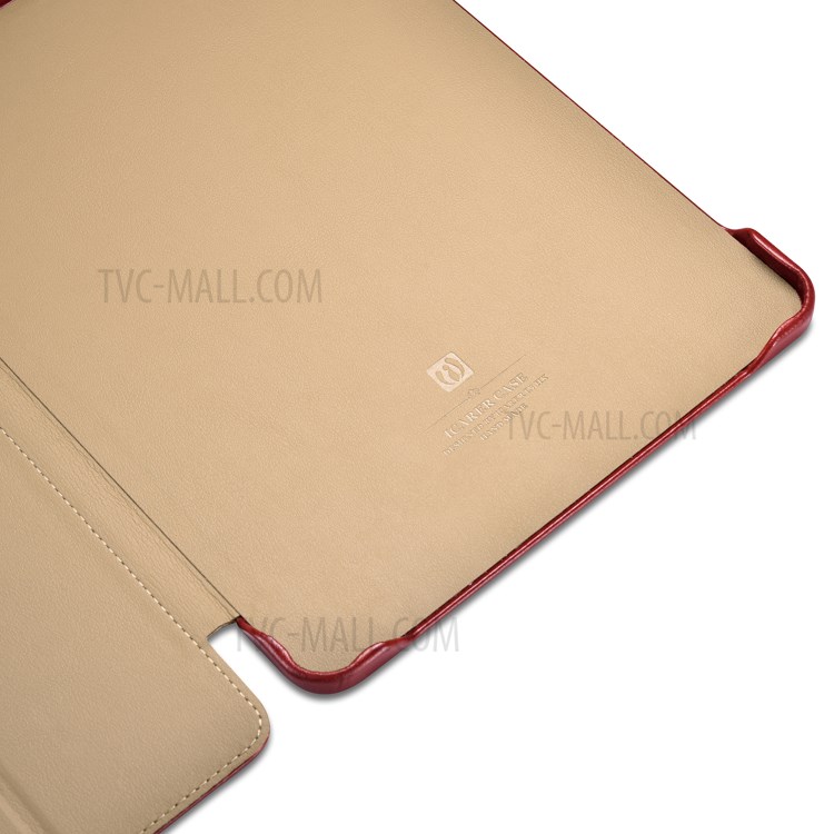 ICARER Retro Tri-fold Genuine Leather Smart Case Cover for iPad Pro 11-inch (2020)/(2018) - Red-14