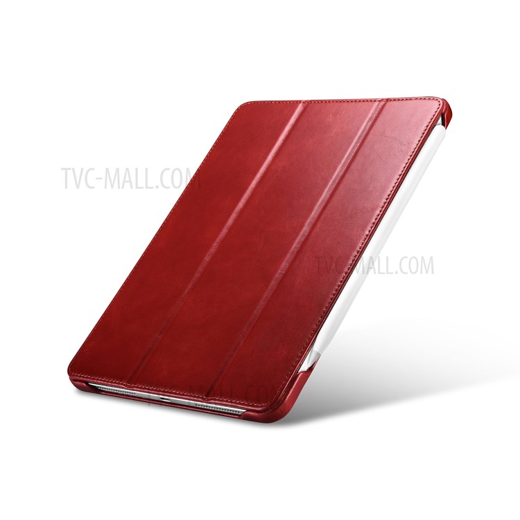 ICARER Retro Tri-fold Genuine Leather Smart Case Cover for iPad Pro 11-inch (2020)/(2018) - Red-7