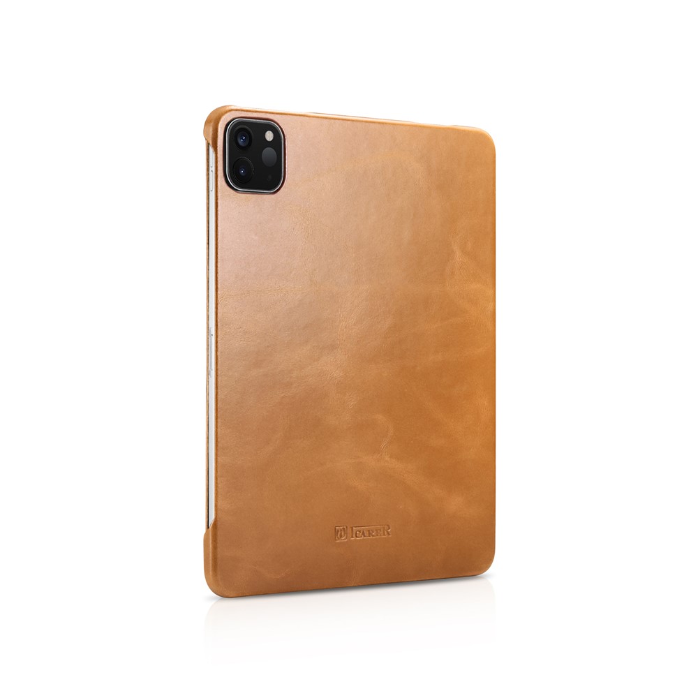 ICARER Retro Tri-fold Genuine Leather Smart Case Cover for iPad Pro 11-inch (2020)/(2018) - Khaki-2