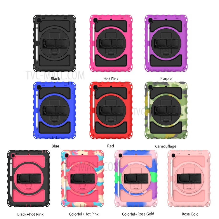 360° Swivel Handy Strap Kickstand PC Silicone Tablet Case with Shoulder Strap for iPad 9.7-inch (2018)/(2017) - All Black-7
