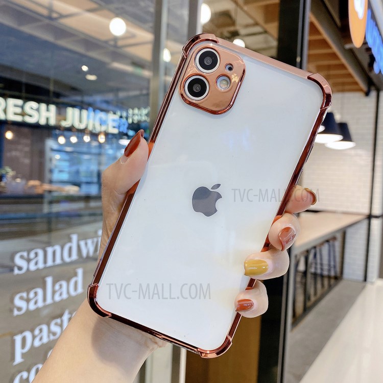 6D Electroplating TPU Soft Case for iPhone 11 6.1 inch - Rose Gold