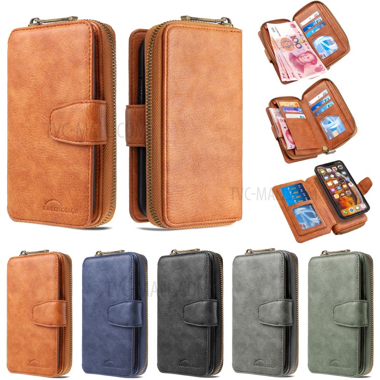 BF001 Zipper Wallet Leather Phone Case Cover Shell for iPhone XS Max 6.5-inch - Black-11