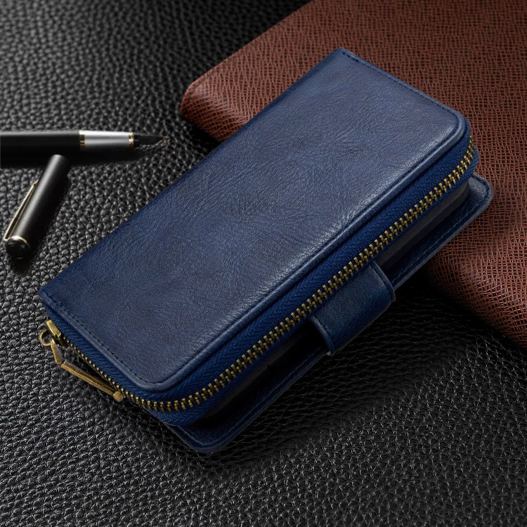 BF001 Zipper Wallet Leather Phone Case Cover Shell for iPhone XS Max 6.5-inch - Blue-10