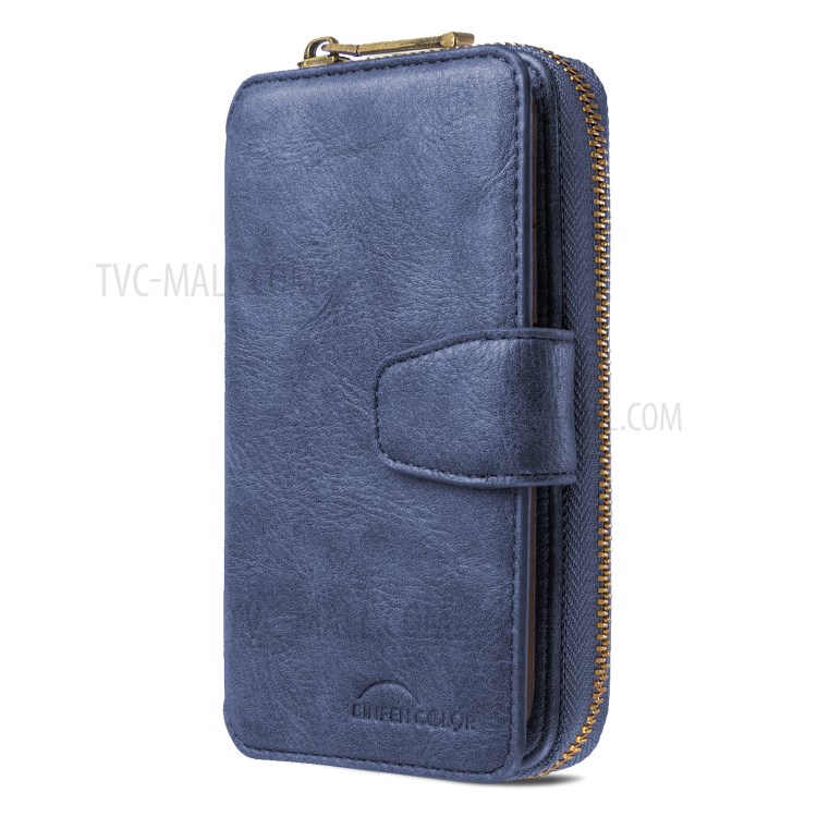 BF001 Zipper Wallet Leather Phone Case Cover Shell for iPhone XS Max 6.5-inch - Blue-6