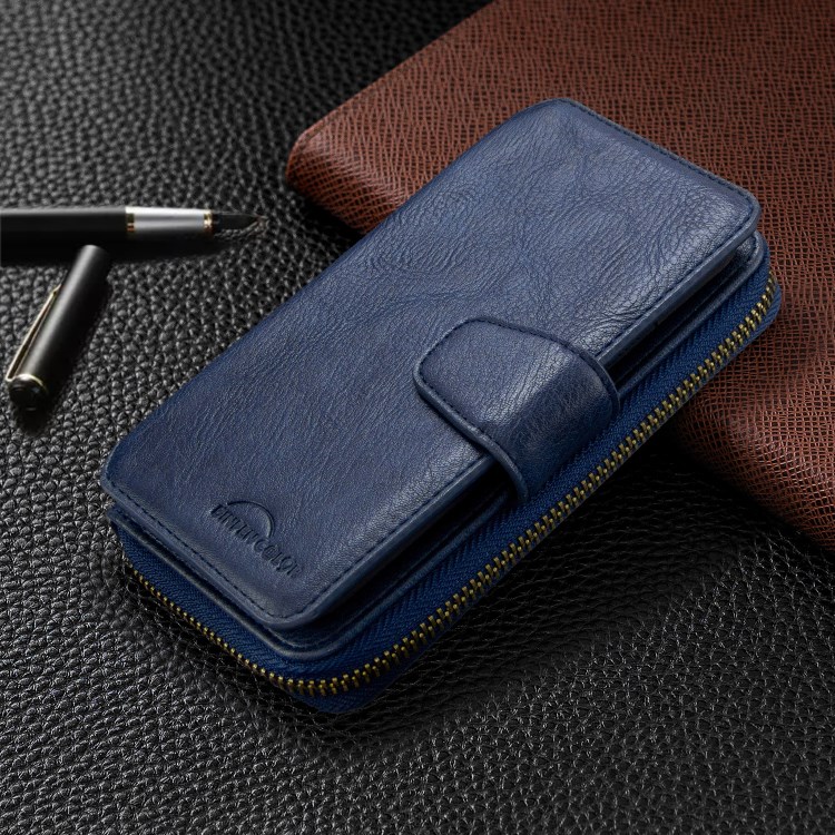 BF001 Zipper Wallet Leather Phone Case Cover Shell for iPhone XS Max 6.5-inch - Blue-9