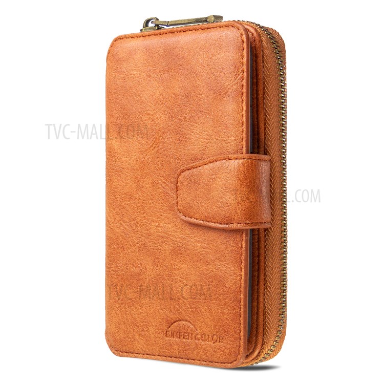 BF001 Leather Wallet Cover Anti-Gravity Zip Phone Case for iPhone 6 / 6S 4.7-inch - Brown-6