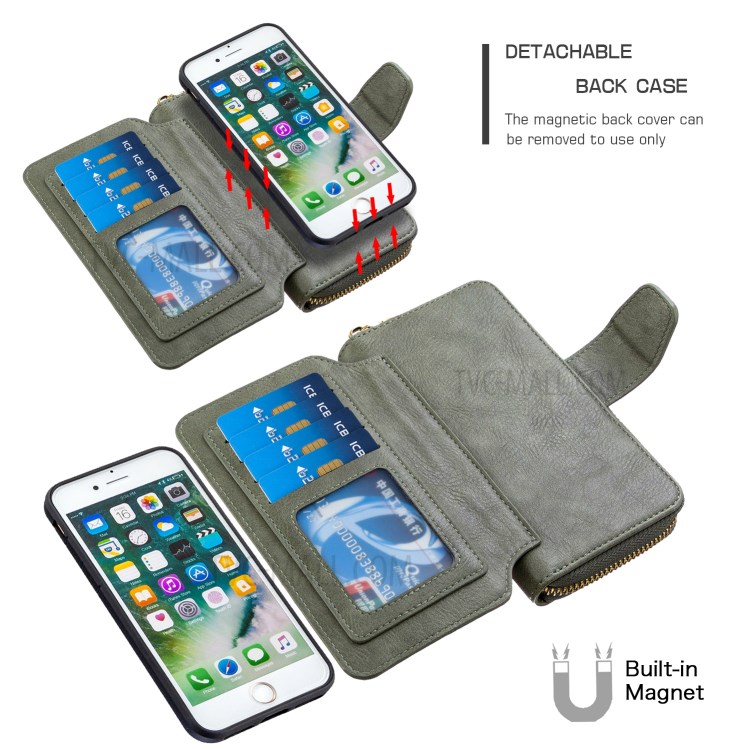 BF001 Leather Wallet Anti-Gravity Phone Cover Case for iPhone 7 / 8 4.7-inch - Green-5