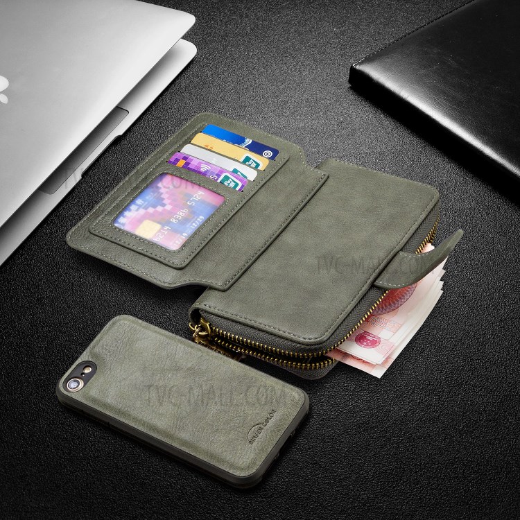 BF001 Leather Wallet Anti-Gravity Phone Cover Case for iPhone 7 / 8 4.7-inch - Green-7