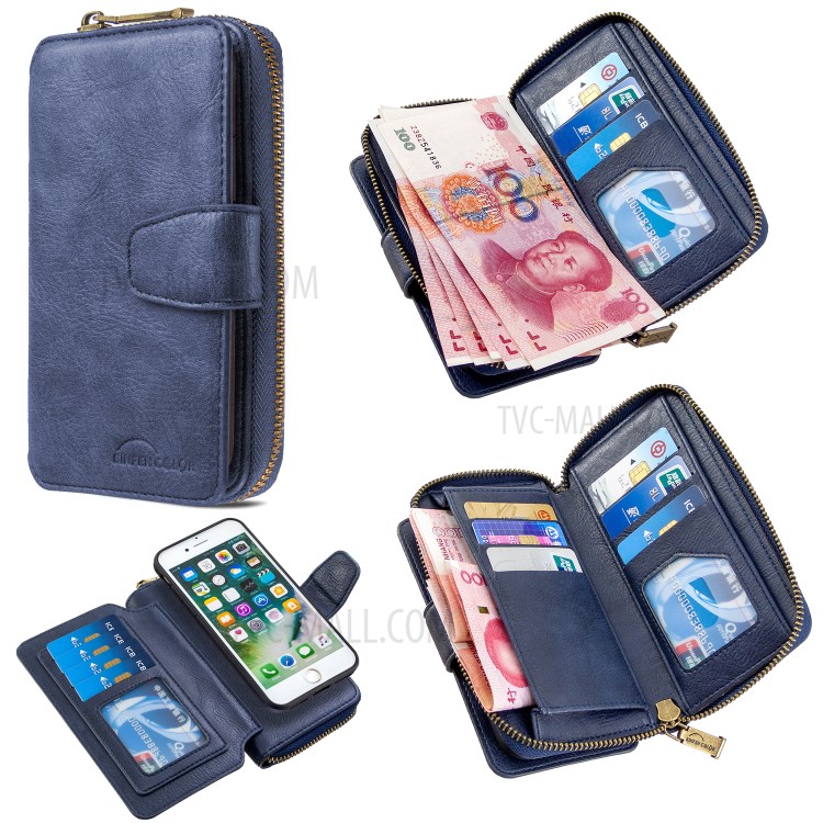 BF001 Leather Wallet Anti-Gravity Phone Cover Case for iPhone 7 / 8 4.7-inch - Blue-1