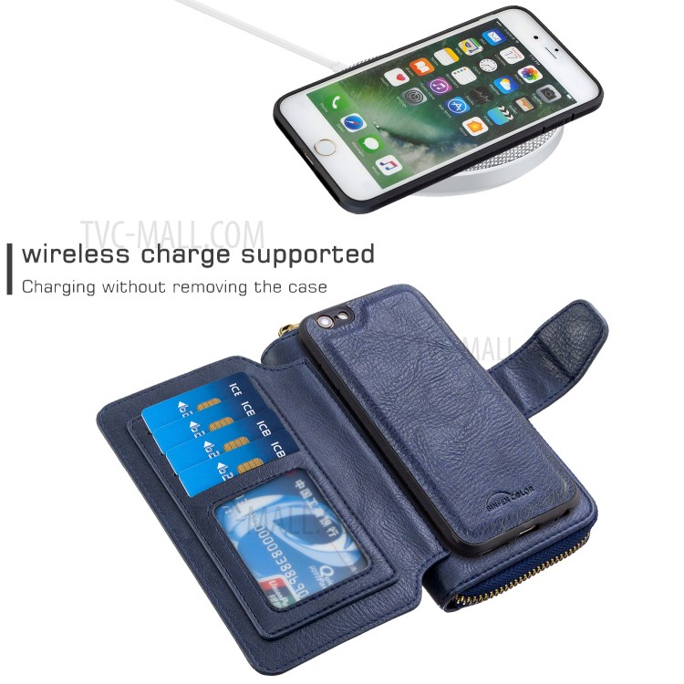 BF001 Leather Wallet Anti-Gravity Phone Cover Case for iPhone 7 / 8 4.7-inch - Blue-3