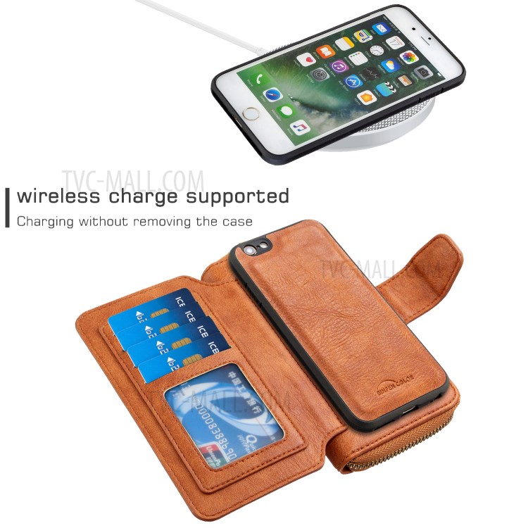 BF001 Leather Wallet Anti-Gravity Phone Cover Case for iPhone 7 / 8 4.7-inch - Brown-3