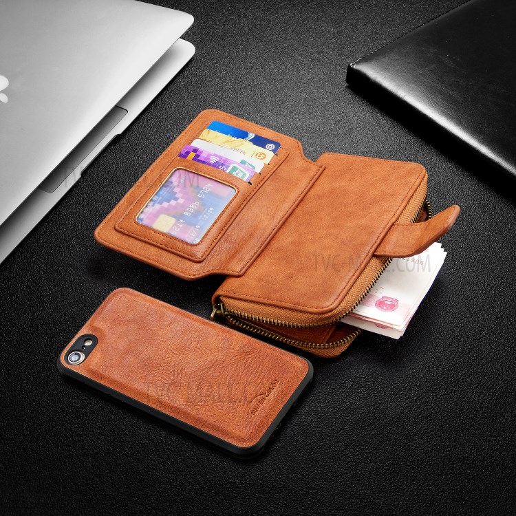 BF001 Leather Wallet Anti-Gravity Phone Cover Case for iPhone 7 / 8 4.7-inch - Brown-8