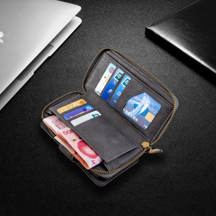 BF001 Leather Wallet Anti-Gravity Zip Pocket Phone Cover Case for iPhone 6 Plus/6s Plus 5.5-inch - Grey-7