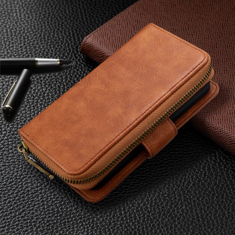 BF001 Leather Wallet Anti-Gravity Zip Pocket Phone Cover Case for iPhone 6 Plus/6s Plus 5.5-inch - Brown-10