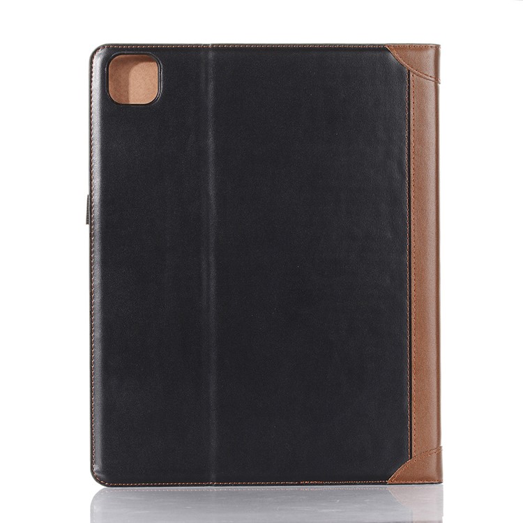 Contraste Color Wallet Stand Cuir Smart Case Pour Ipad Pro 12,9 Pouces (2020) / (2018) - le Noir-3