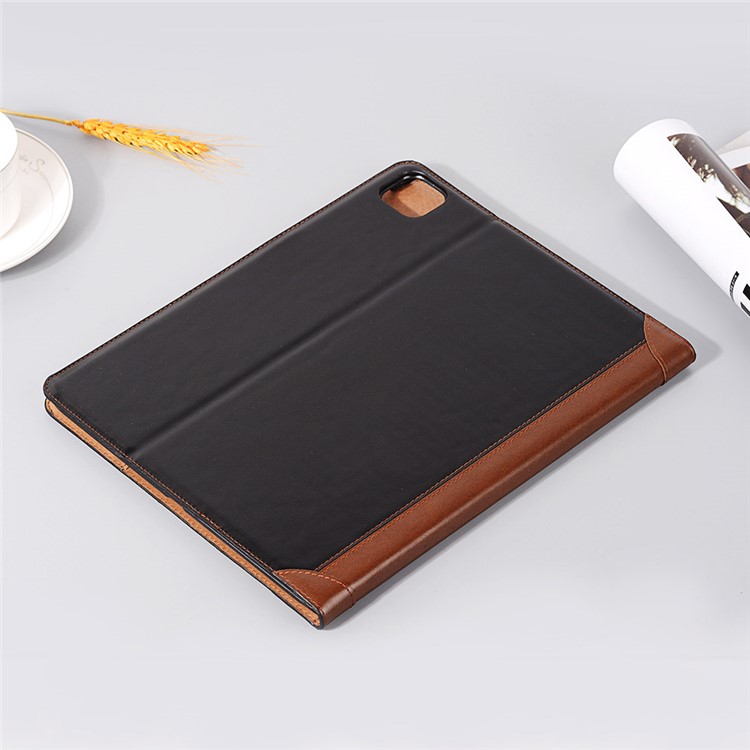 Contraste Color Wallet Stand Cuir Smart Case Pour Ipad Pro 12,9 Pouces (2020) / (2018) - le Noir-8