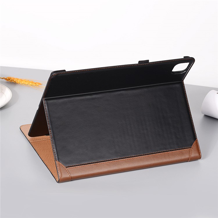 Contraste Color Wallet Stand Cuir Smart Case Pour Ipad Pro 12,9 Pouces (2020) / (2018) - le Noir-9