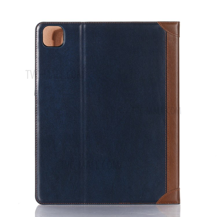 Contrast Color Wallet Stand Leather Smart Case for iPad Pro 12.9-inch (2020)/(2018) - Blue-2