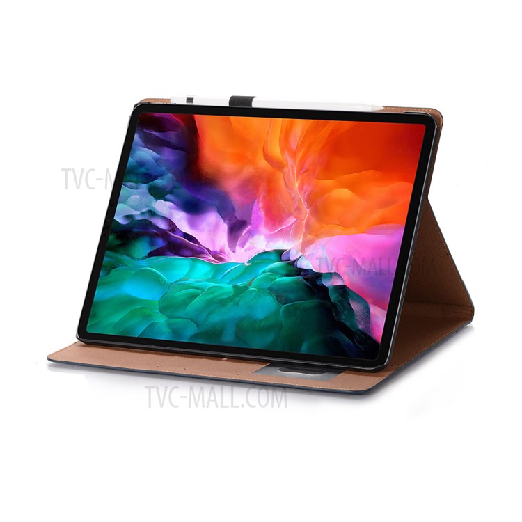 Contrast Color Wallet Stand Leather Smart Case for iPad Pro 12.9-inch (2020)/(2018) - Blue-4