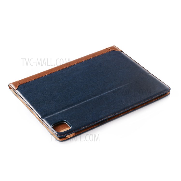 Contrast Color Wallet Stand Leather Smart Case for iPad Pro 12.9-inch (2020)/(2018) - Blue-8