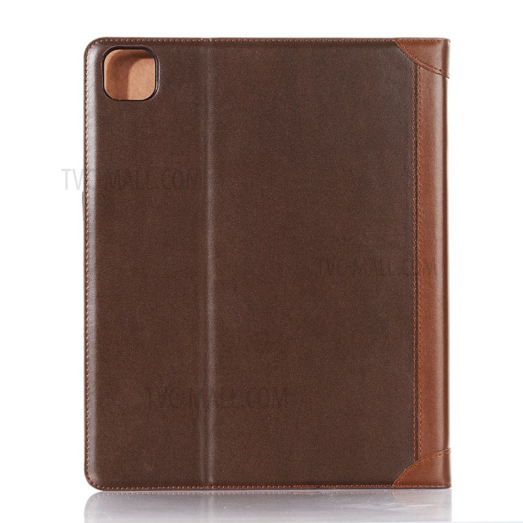 Contrast Color Wallet Stand Leather Smart Case for iPad Pro 12.9-inch (2020)/(2018) - Brown-2