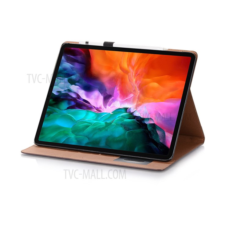 Contrast Color Wallet Stand Leather Smart Case for iPad Pro 12.9-inch (2020)/(2018) - Brown-5