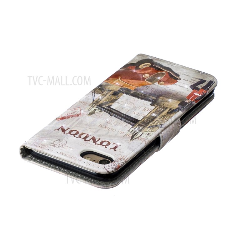Light Spot Decor Pattern Printing Leather Wallet Case for iPhone SE (2nd Generation)/8/7 - Tower Bridge of London-7