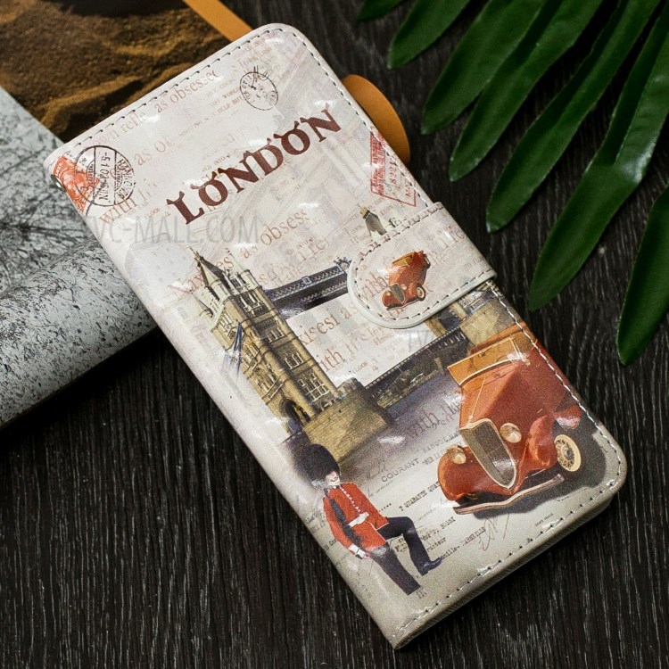 Light Spot Decor Pattern Printing Leather Wallet Case for iPhone SE (2nd Generation)/8/7 - Tower Bridge of London-9