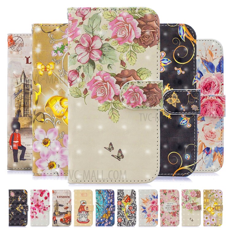 Light Spot Decor Pattern Printing Leather Wallet Case for iPhone SE (2nd Generation)/8/7 - Fresh Flowers-9
