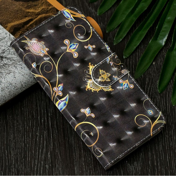 Light Spot Decor Pattern Printing Leather Wallet Case for iPhone SE (2nd Generation)/8/7 - Butterfly and Flower-7
