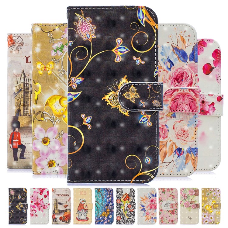 Light Spot Decor Pattern Printing Leather Wallet Case for iPhone SE (2nd Generation)/8/7 - Butterfly and Flower-8