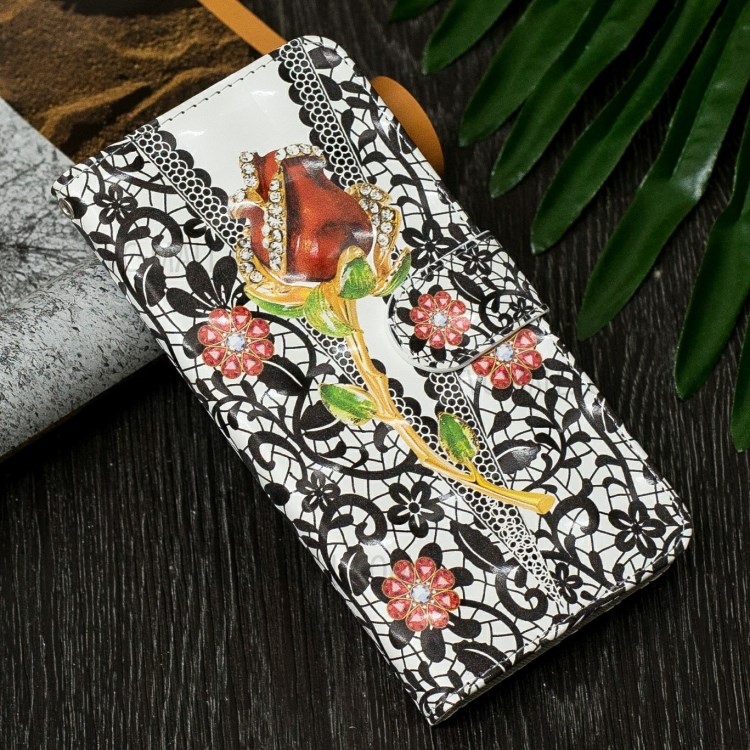 Light Spot Decor Pattern Printing Leather Wallet Case for iPhone SE (2nd Generation)/8/7 - Rose Flowers-7