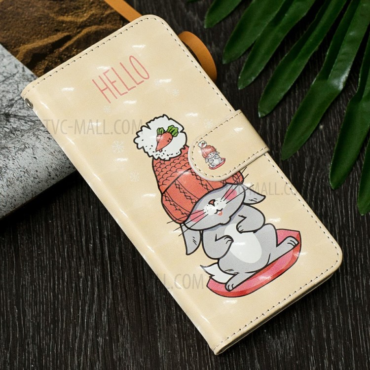 Light Spot Decor Pattern Printing Leather Wallet Case for iPhone SE (2nd Generation)/8/7 - Cartoon Pattern-7