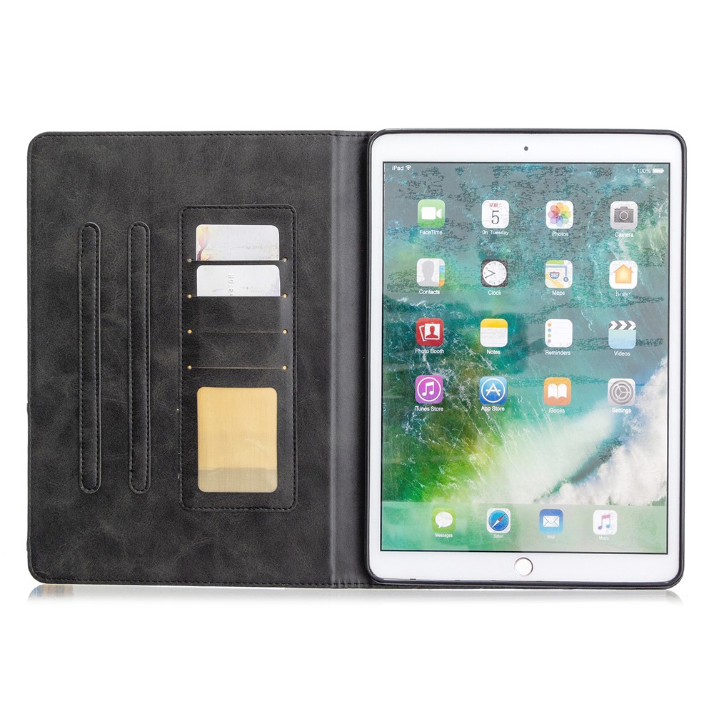 étui en cuir stand de motif géométrique pour ipad 10.2 (2021) / (2020) / (2019) / air 10,5 pouces (2019) / pro 10.5-pouces (2017) - le noir