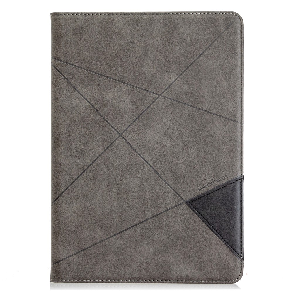 Geometric Pattern Stand Leather Smart Phone Case for Apple iPad 10.2 (2019)/Air 10.5 inch (2019)/Pro 10.5-inch (2017) - Grey-2