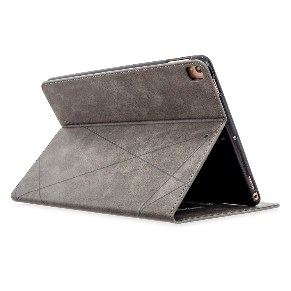 Geometric Pattern Stand Leather Smart Phone Case for Apple iPad 10.2 (2019)/Air 10.5 inch (2019)/Pro 10.5-inch (2017) - Grey-5