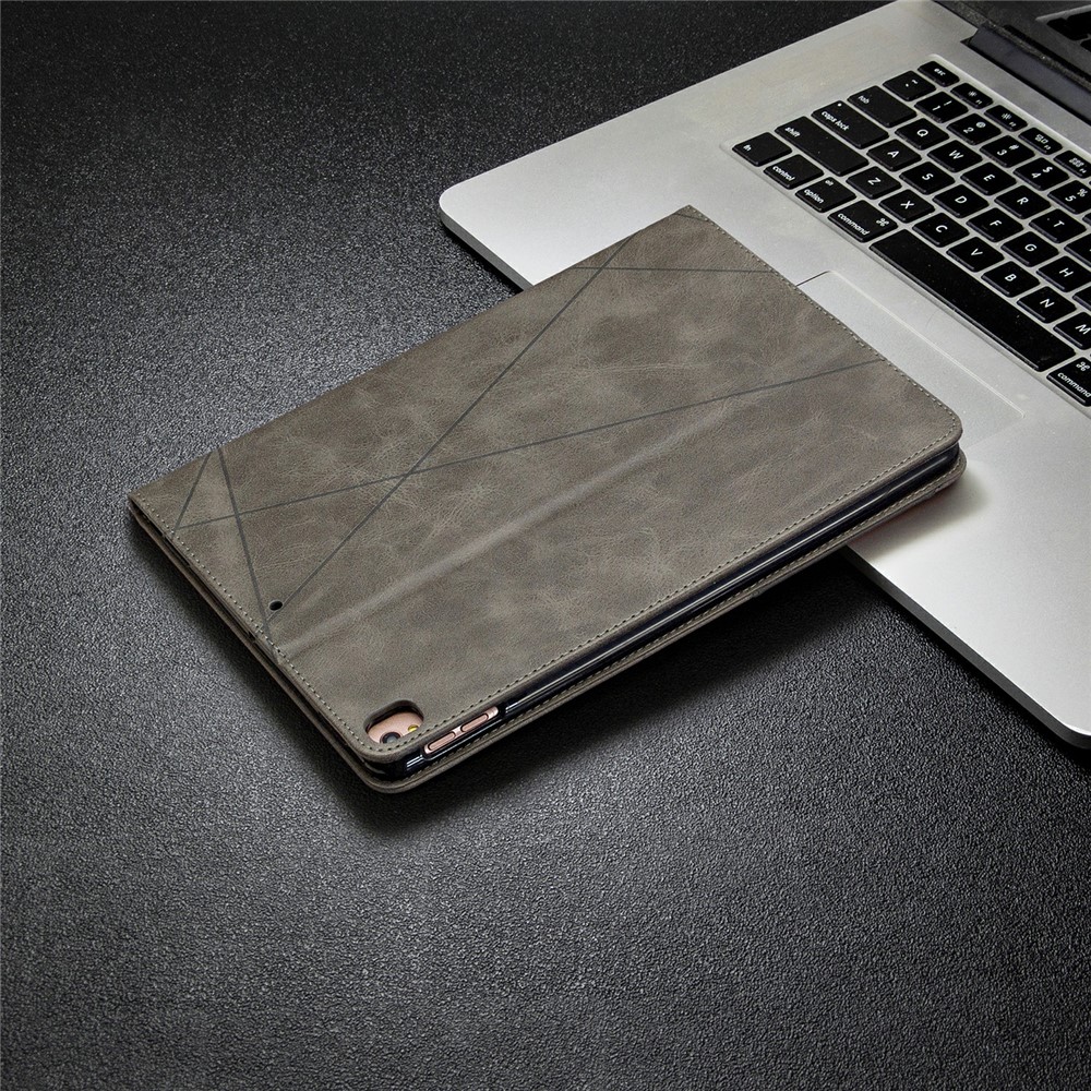 Geometric Pattern Stand Leather Smart Phone Case for Apple iPad 10.2 (2019)/Air 10.5 inch (2019)/Pro 10.5-inch (2017) - Grey-8