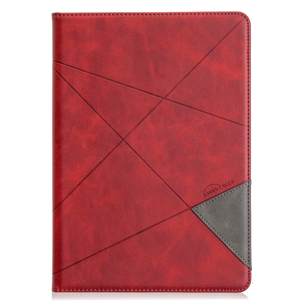 Geometric Pattern Stand Leather Smart Phone Case for Apple iPad 10.2 (2019)/Air 10.5 inch (2019)/Pro 10.5-inch (2017) - Red-2