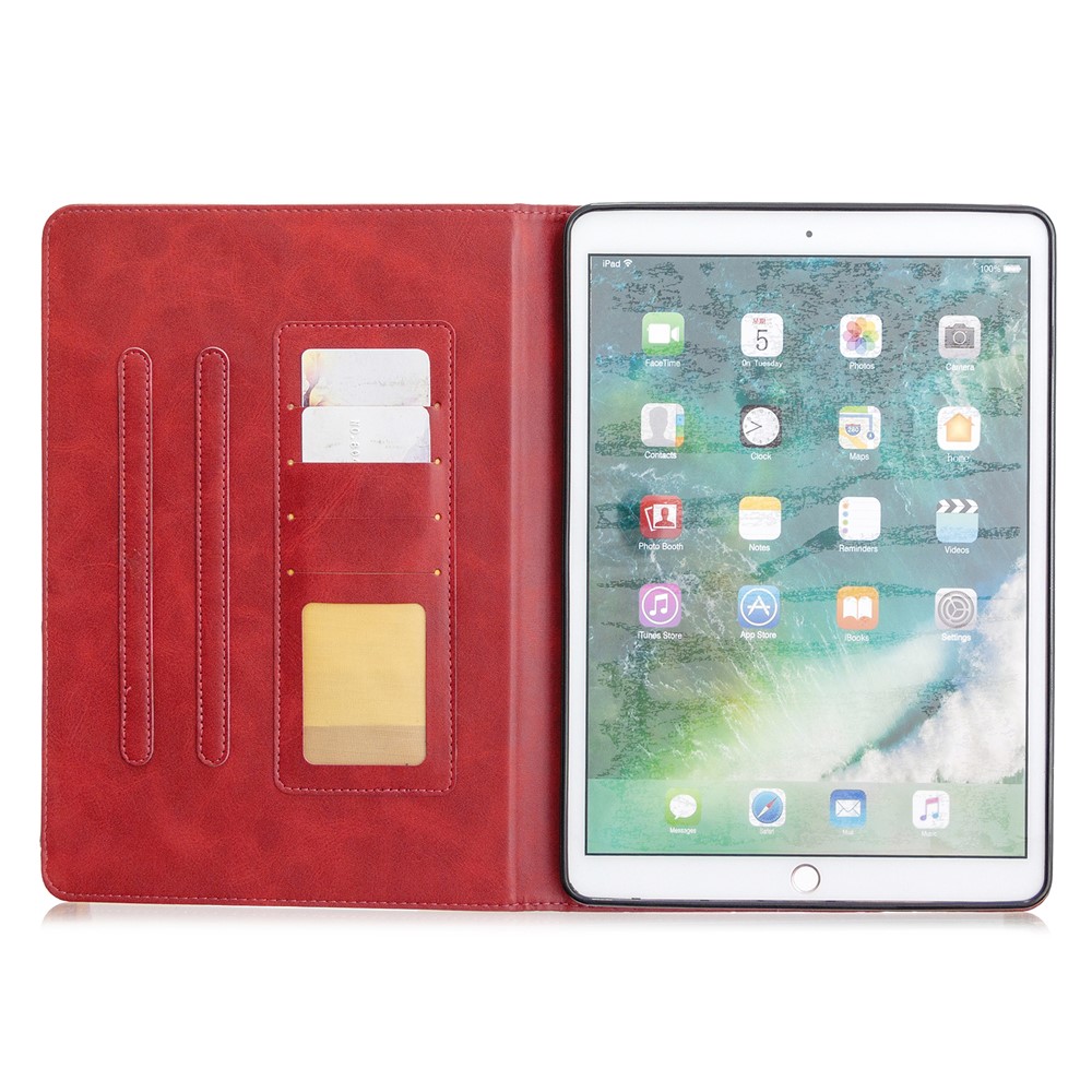 Geometric Pattern Stand Leather Smart Phone Case for Apple iPad 10.2 (2019)/Air 10.5 inch (2019)/Pro 10.5-inch (2017) - Red-4
