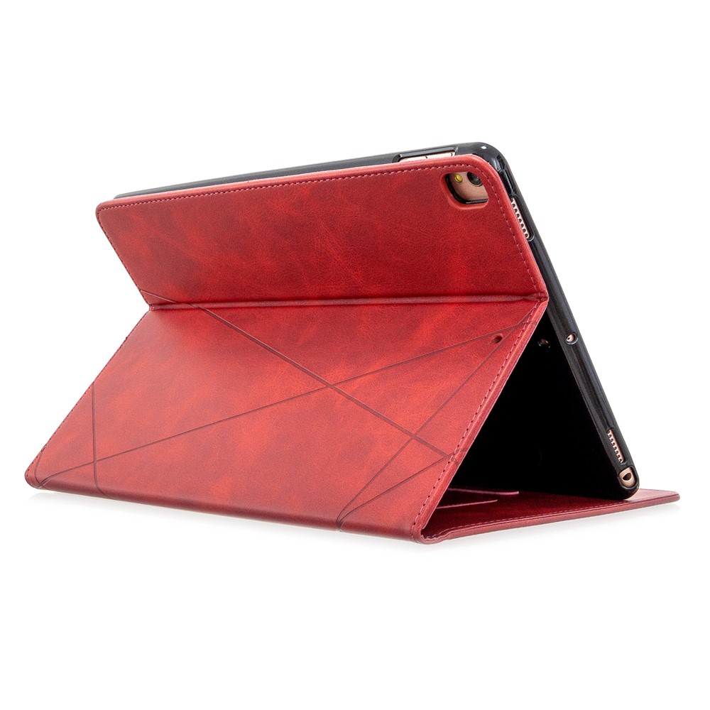 Geometric Pattern Stand Leather Smart Phone Case for Apple iPad 10.2 (2019)/Air 10.5 inch (2019)/Pro 10.5-inch (2017) - Red-5
