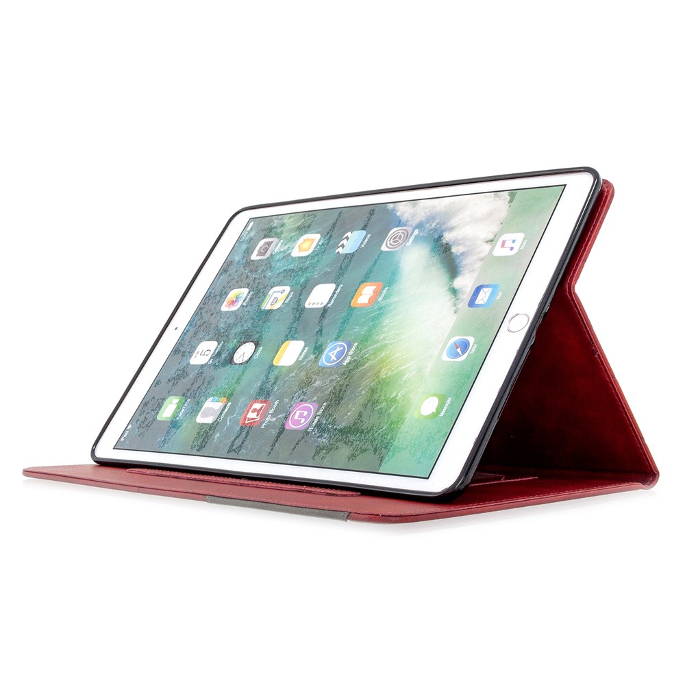 Geometric Pattern Stand Leather Smart Phone Case for Apple iPad 10.2 (2019)/Air 10.5 inch (2019)/Pro 10.5-inch (2017) - Red-6
