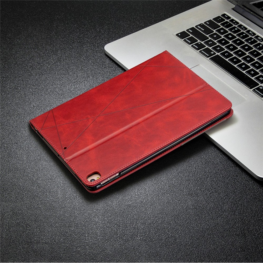 Geometric Pattern Stand Leather Smart Phone Case for Apple iPad 10.2 (2019)/Air 10.5 inch (2019)/Pro 10.5-inch (2017) - Red-8
