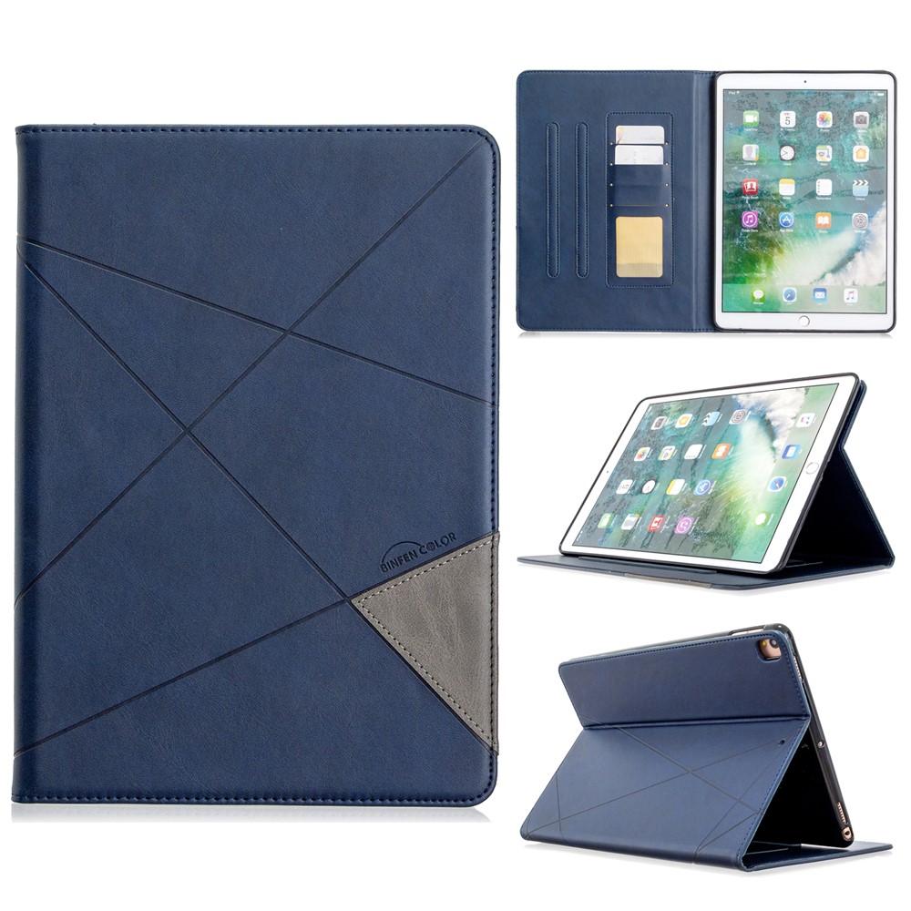 Geometric Pattern Stand Leather Smart Phone Case for Apple iPad 10.2 (2019)/Air 10.5 inch (2019)/Pro 10.5-inch (2017) - Blue-1