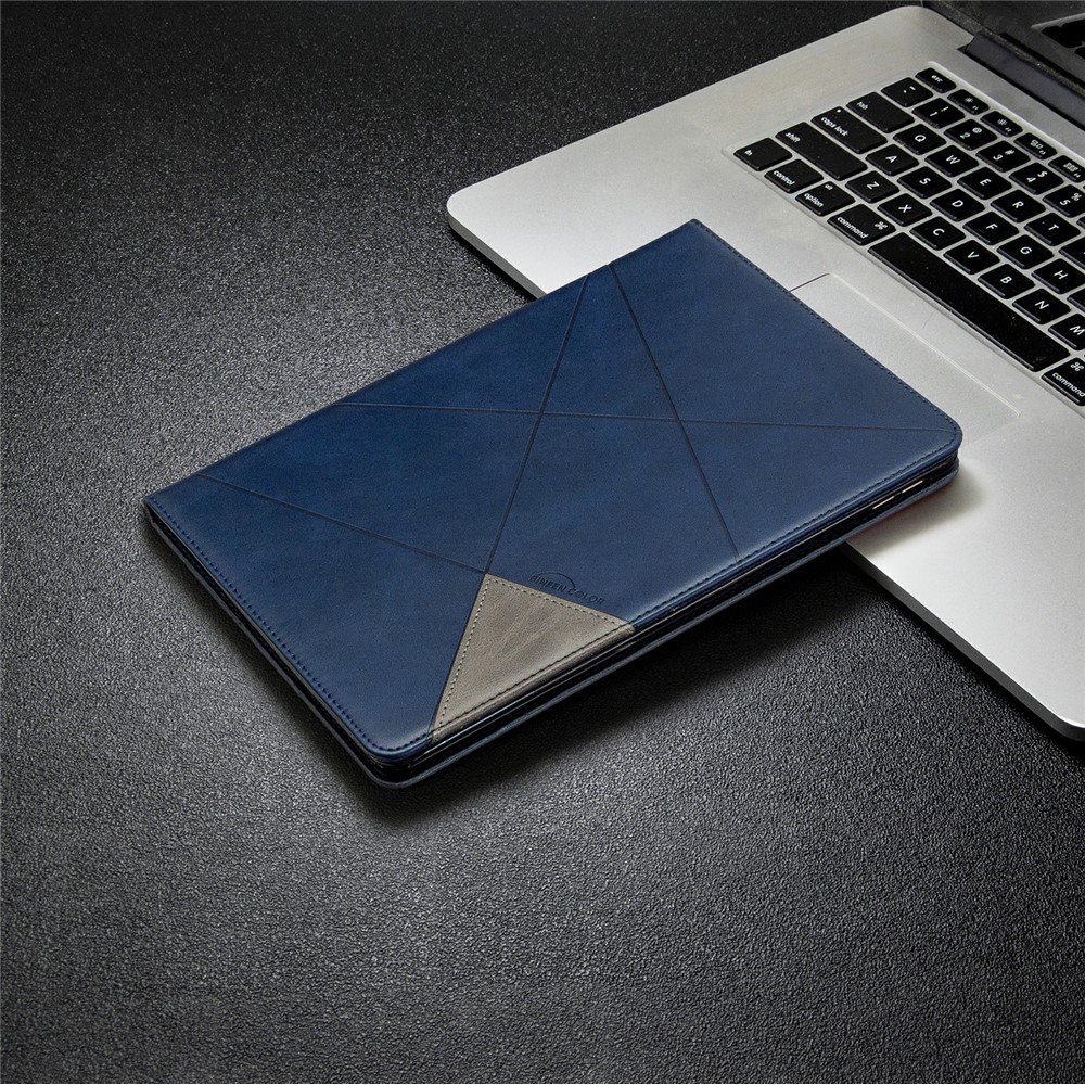 Geometric Pattern Stand Leather Smart Phone Case for Apple iPad 10.2 (2019)/Air 10.5 inch (2019)/Pro 10.5-inch (2017) - Blue-7