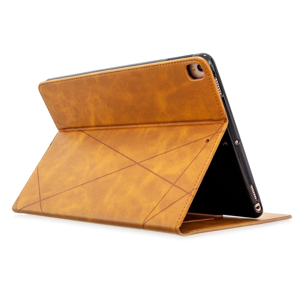 Geometric Pattern Stand Leather Smart Phone Case for Apple iPad 10.2 (2019)/Air 10.5 inch (2019)/Pro 10.5-inch (2017) - Brown-5