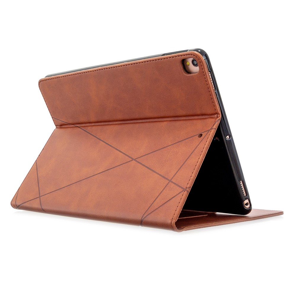Geometric Pattern Stand Leather Smart Phone Case for Apple iPad 10.2 (2019)/Air 10.5 inch (2019)/Pro 10.5-inch (2017) - Coffee-5